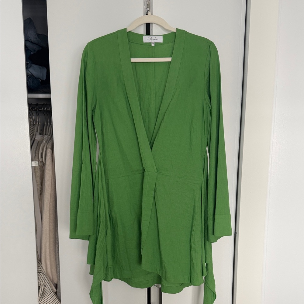 Green L’Academie Linen Dress